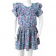 Vaikiška suknelė su raukiniais ant rankovių, kobalto mėlyna, 92 dydžio