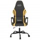 Žaidimų kėdė, juodos ir auksinės spalvos, dirbtinė oda