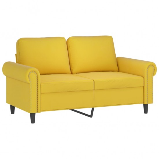 Sofos komplektas su pagalvėlėmis, 2 dalių, geltonas, aksomas