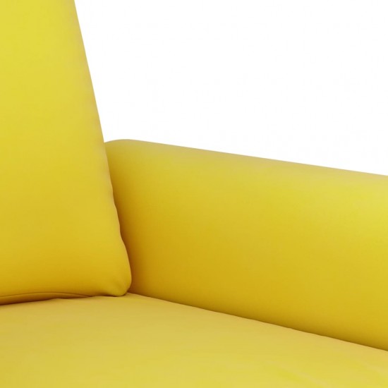 Sofos komplektas su pagalvėlėmis, 2 dalių, geltonas, aksomas