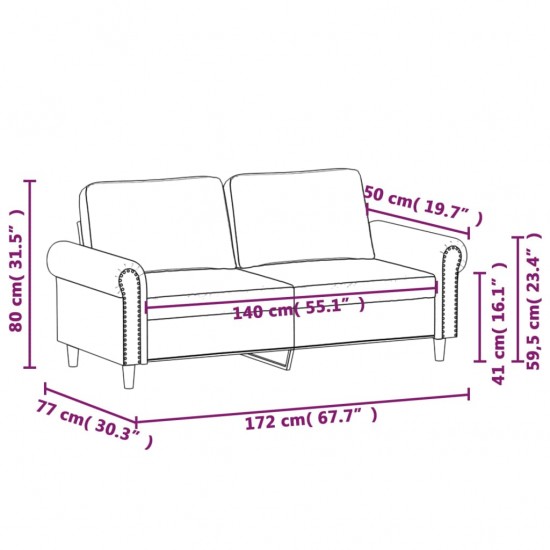 Dvivietė sofa, tamsiai pilkos spalvos, 140cm, aksomas