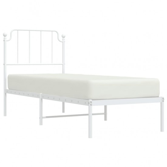 Metalinis lovos rėmas su galvūgaliu, baltos spalvos, 75x190cm