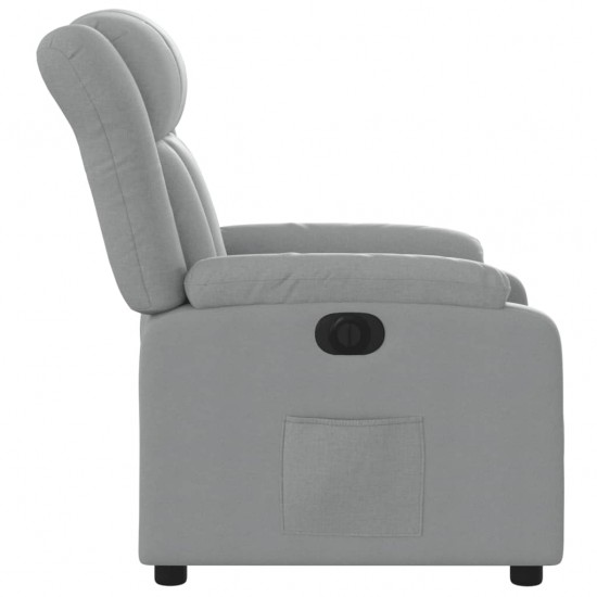 Elektrinis atlošiamas krėslas, šviesiai pilkos spalvos, audinys
