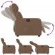 Elektrinis atlošiamas krėslas, rudos spalvos, audinys
