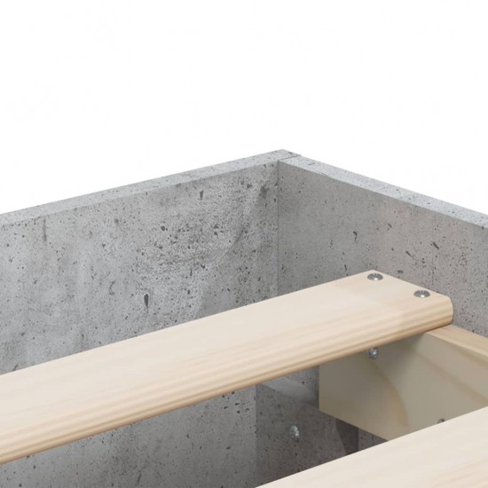Lovos rėmas su stalčiais, betono, 200x200cm, apdirbta mediena