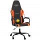 Masažinė žaidimų kėdė, juoda ir oranžinė, dirbtinė oda