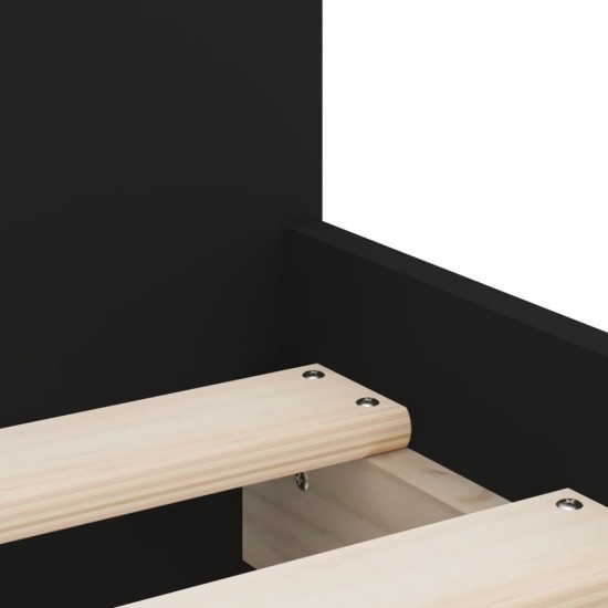 Lovos rėmas su stalčiais, juodos spalvos, 100x200cm