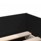 Lovos rėmas su stalčiais, juodos spalvos, 90x200cm