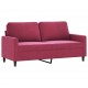 Dvivietė sofa, raudonojo vyno spalvos, 140cm, aksomas