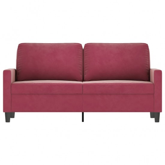 Dvivietė sofa, raudonojo vyno spalvos, 140cm, aksomas