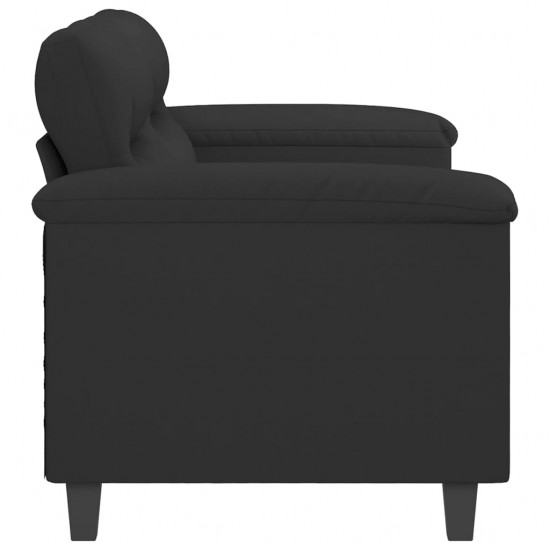 Dvivietė sofa, juodos spalvos, 140cm, mikropluošto audinys