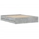 Lovos rėmas su stalčiais, betono, 150x200cm, apdirbta mediena