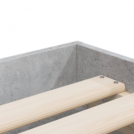 Lovos rėmas su stalčiais, betono, 90x200cm, apdirbta mediena