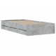 Lovos rėmas su stalčiais, betono, 90x190cm, apdirbta mediena