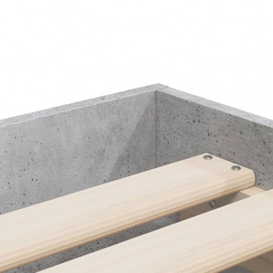 Lovos rėmas su stalčiais, betono, 90x190cm, apdirbta mediena