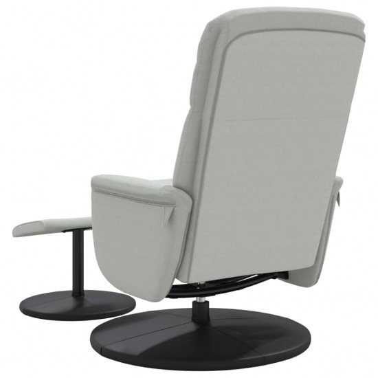 Atlošiama kėdė su pakoja, šviesiai pilkos spalvos, aksomas