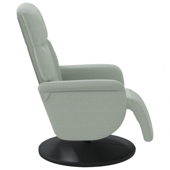 Atlošiama kėdė su pakoja, šviesiai pilkos spalvos, aksomas