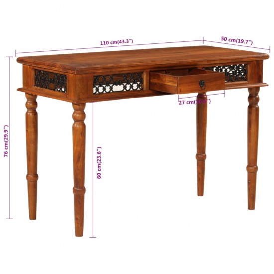 Rašomasis stalas su stalčiumi, 110x50x76cm, akacijos masyvas