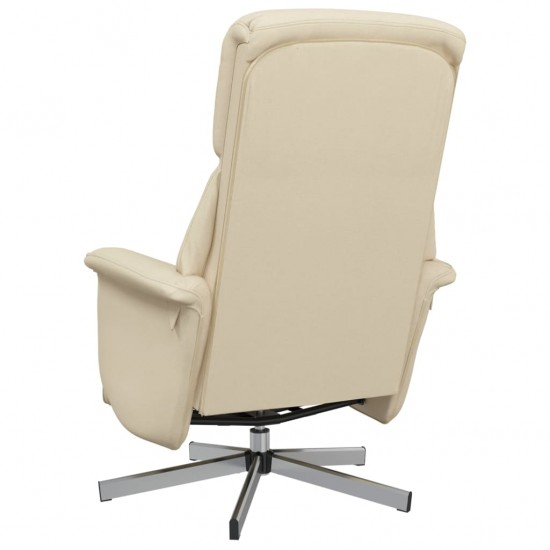 Atlošiama kėdė su pakoja, kreminės spalvos, audinys