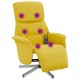Atlošiama masažinė kėdė su pakoja, šviesiai geltona, audinys