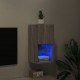 TV spintelė su LED lemputėmis, pilka ąžuolo, 30,5x30x60cm