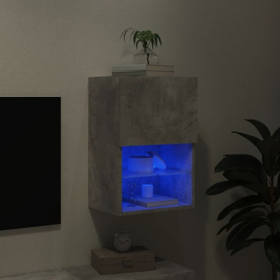 TV spintelė su LED lemputėmis, betono pilka, 40,5x30x60cm