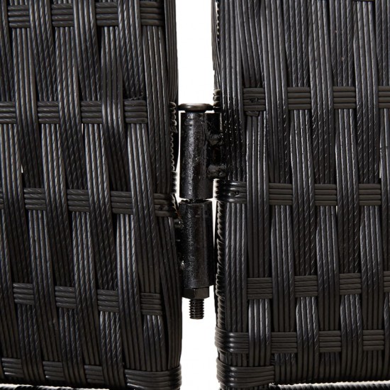 Kambario pertvara, 4 segmentai, juodos spalvos, poliratanas