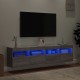 Sieninės TV spintelės su LED, 2vnt., pilkos ąžuolo, 80x30x40cm