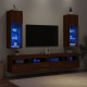 TV spintelės su LED, 2vnt., rudos ąžuolo, 30,5x30x90cm