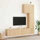 Sieninė TV sekcija, 5 dalių, ąžuolo spalvos, apdirbta mediena