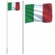 Italijos vėliava su stiebu, aliuminis, 6,23m