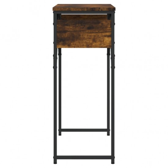 Konsolinis staliukas su lentyna, dūminis, 75x30x75cm, mediena