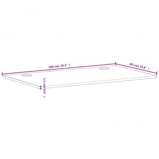 Rašomojo stalo stalviršis, 100x60x1,5 cm, bukmedžio masyvas