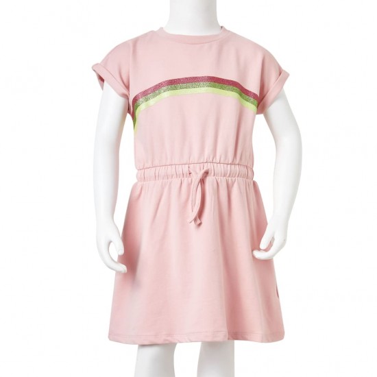 Vaikiška suknelė su sutraukiama juostele, šviesiai rožinė, 104 dydžio