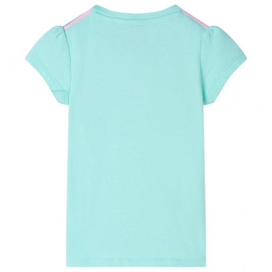 Vaikiški marškinėliai, šviesiai mėtinės spalvos, 116 dydžio