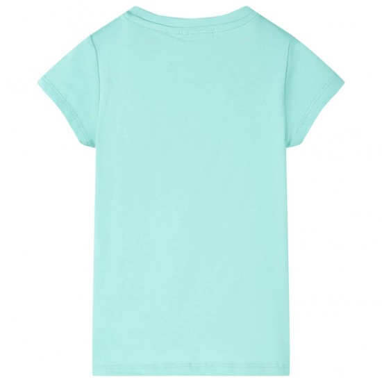 Vaikiški marškinėliai, šviesiai mėtinės spalvos, 128 dydžio