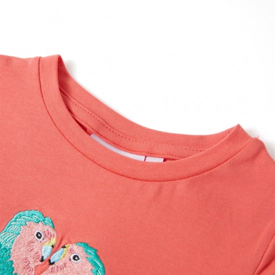 Vaikiški marškinėliai, koralinės spalvos, 128 dydžio