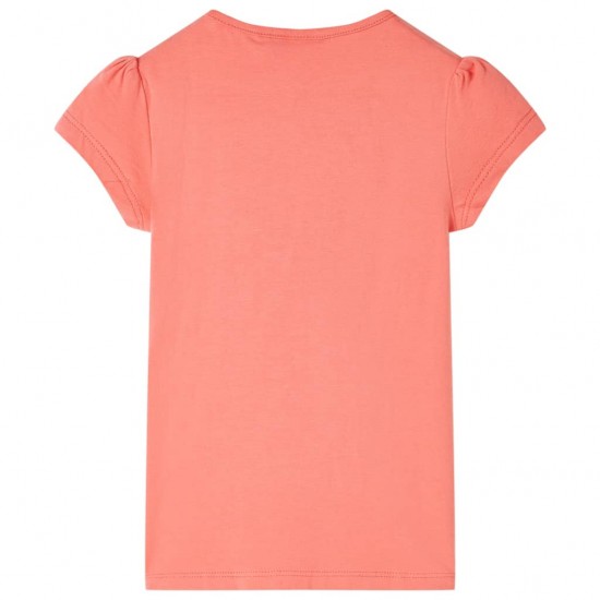 Vaikiški marškinėliai, koralinės spalvos, 128 dydžio