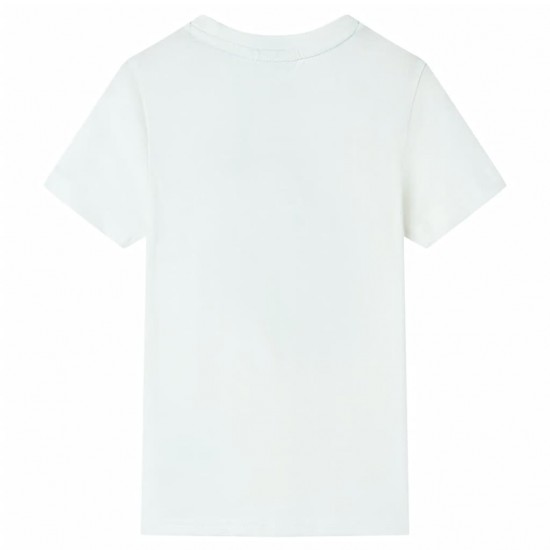 Vaikiški marškinėliai trumpomis rankovėmis, ekru spalvos, 104 dydžio