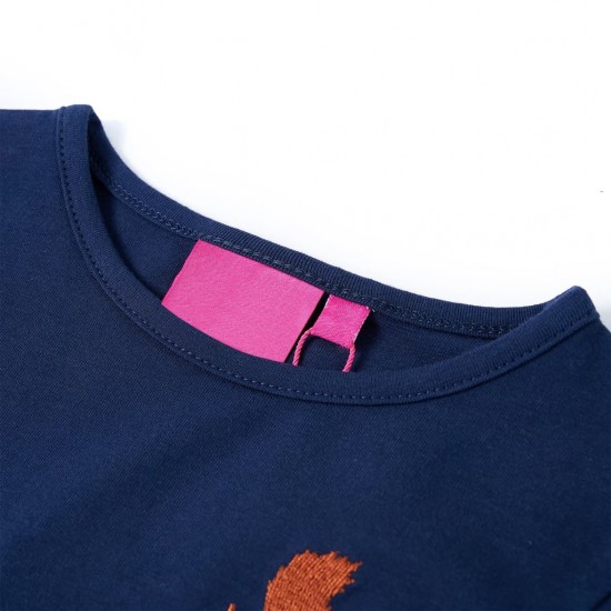 Vaikiški marškinėliai ilgomis rankovėmis, tamsiai mėlyni, 128 dydžio
