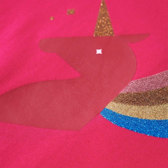 Vaikiški marškinėliai ilgomis rankovėmis, ryškiai rožiniai, 128 dydžio