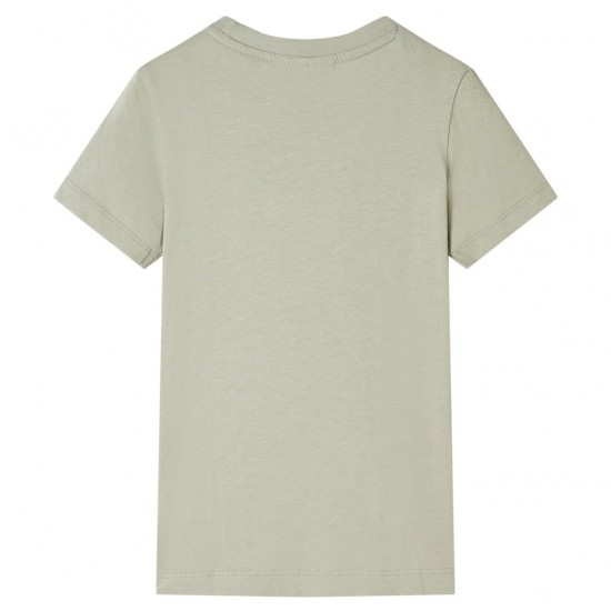 Vaikiški marškinėliai, šviesios chaki spalvos, 116 dydžio