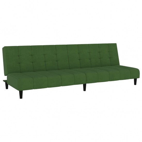 Dvivietė sofa-lova, tamsiai žalios spalvos, aksomas