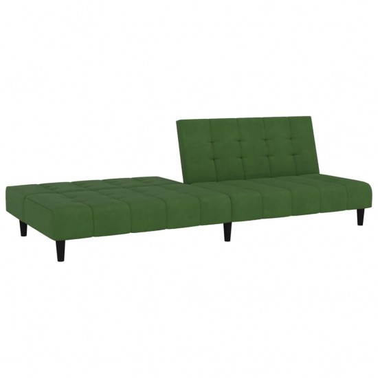 Dvivietė sofa-lova, tamsiai žalios spalvos, aksomas