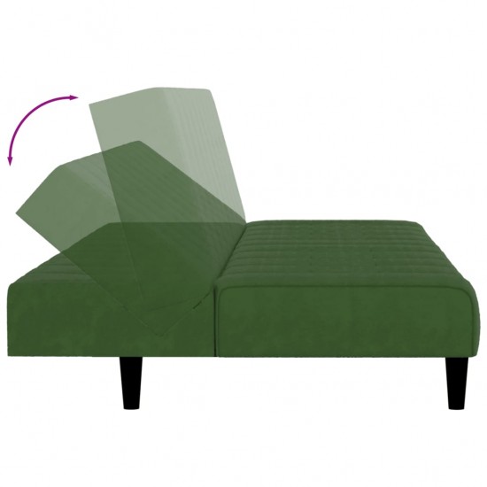 Dvivietė sofa-lova, tamsiai žalios spalvos, aksomas