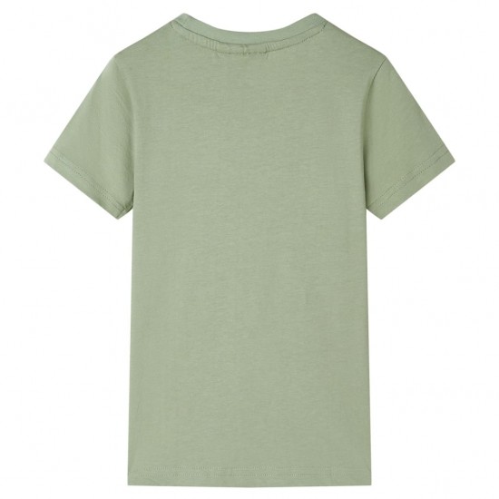 Vaikiški marškinėliai, šviesios chaki spalvos, 140 dydžio