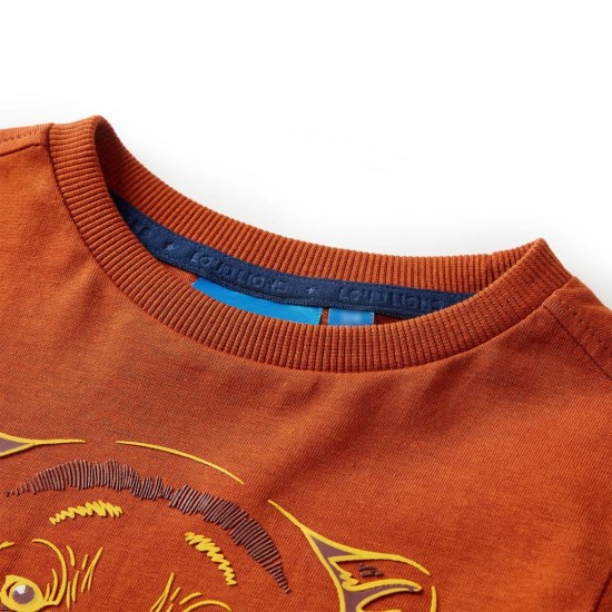 Vaikiški marškinėliai ilgomis rankovėmis, šviesūs rūdžių, 104 dydžio