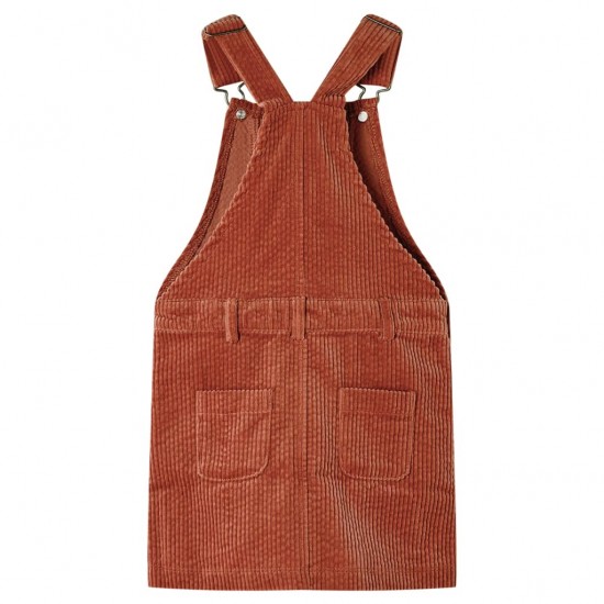 Vaikiškas kombinezonas-suknelė, smėlio spalvos, velvetas, 128 dydžio