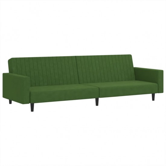 Dvivietė sofa-lova, tamsiai žalios spalvos, aksomas