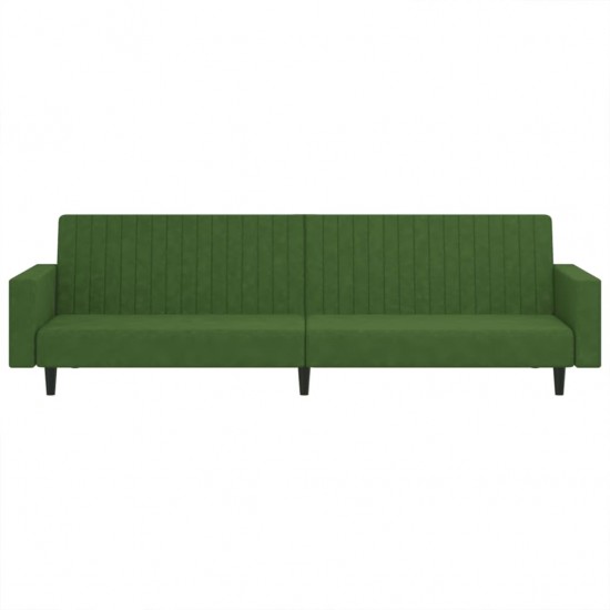 Dvivietė sofa-lova, tamsiai žalios spalvos, aksomas